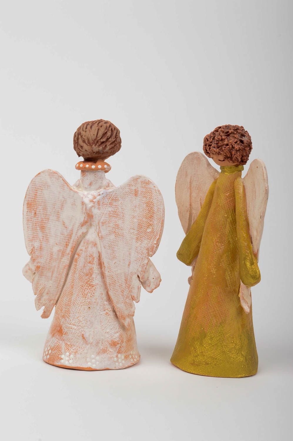 Фигурки ангелов глиняные статуэтки ручной работы статуэтки для интерьера  фото 4