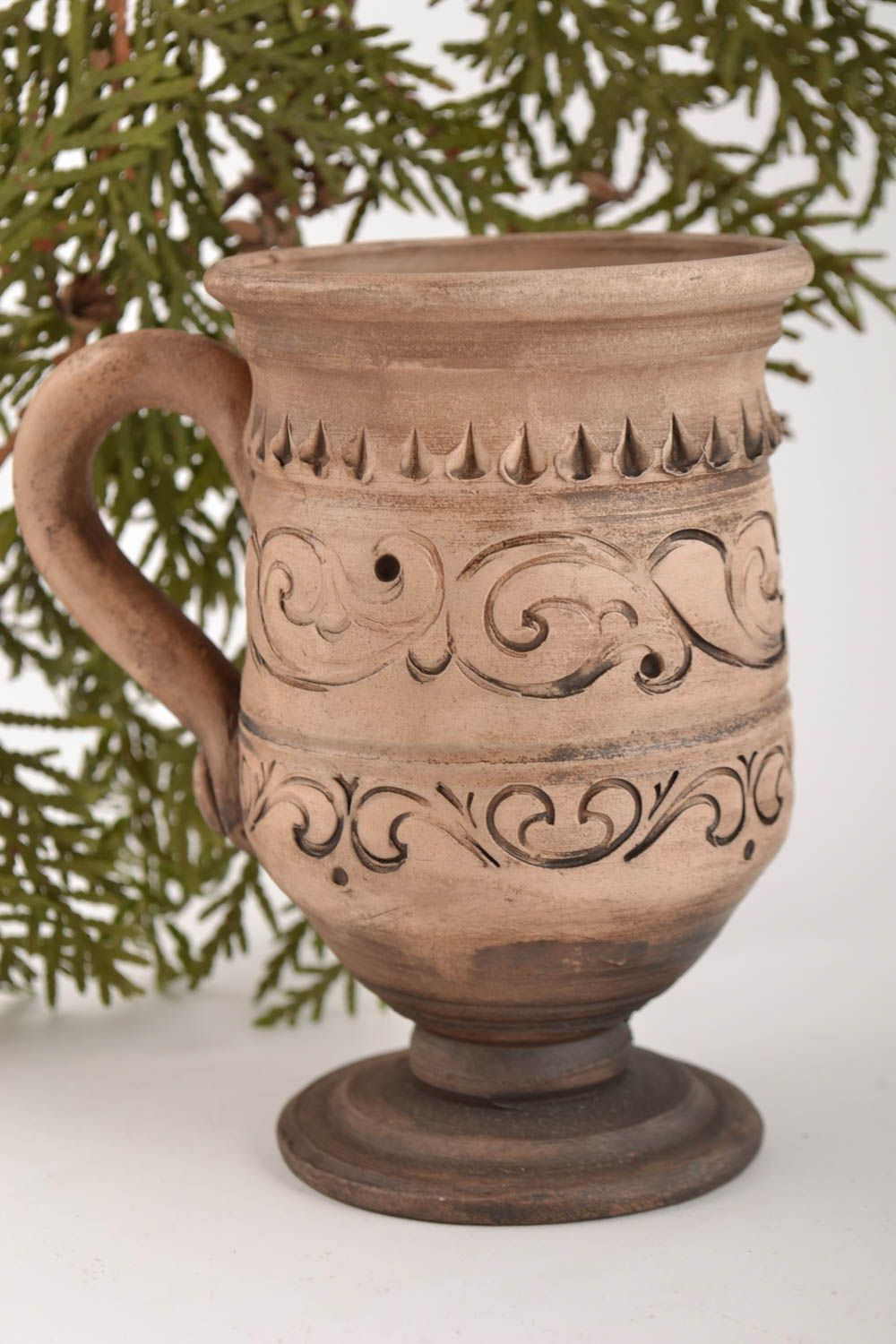 8 oz tall ceramic drinking cup in Italian style 0,51 lb photo 1