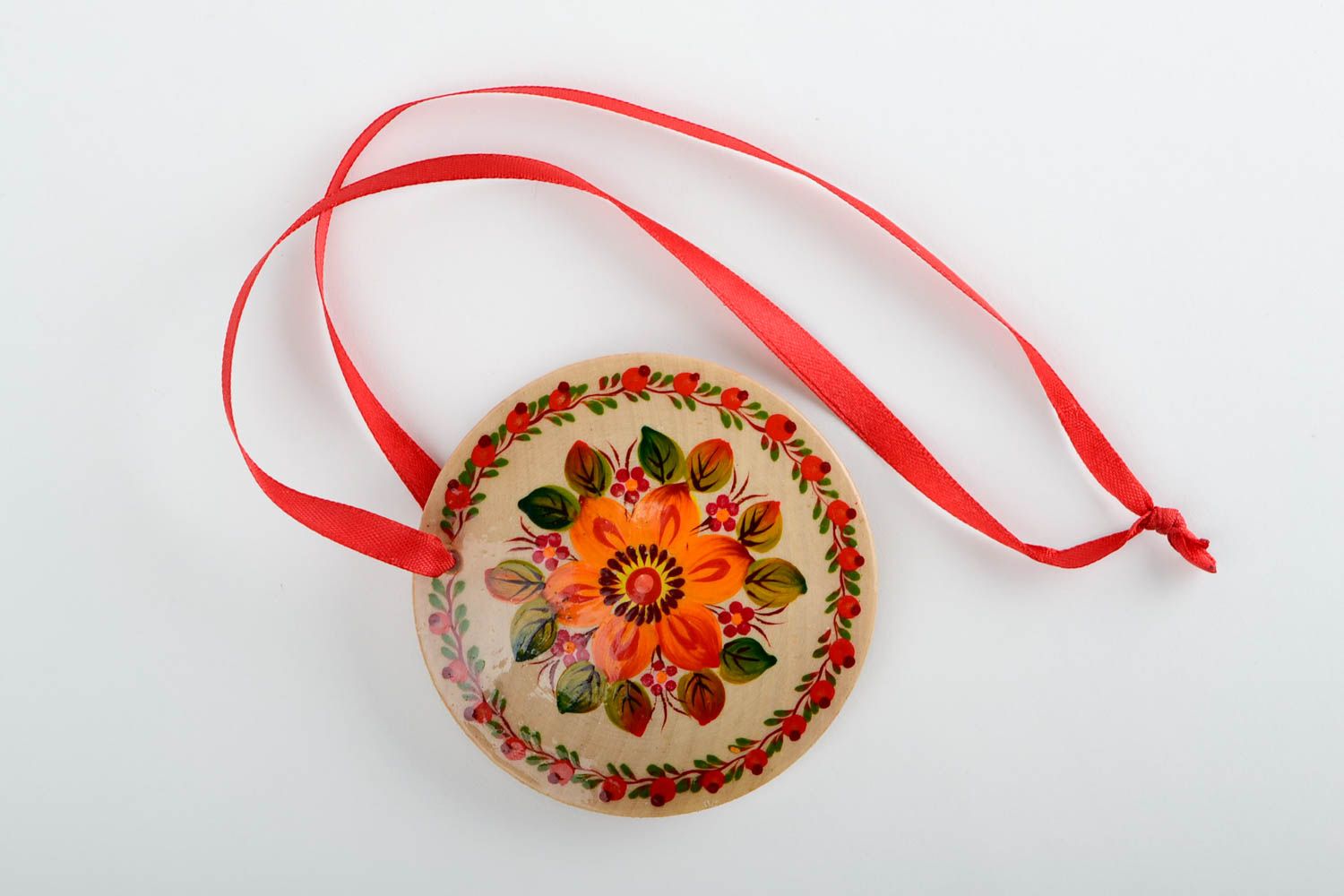 Handmade pendant in ethnic style unusual wooden pendant stylish accessory photo 3