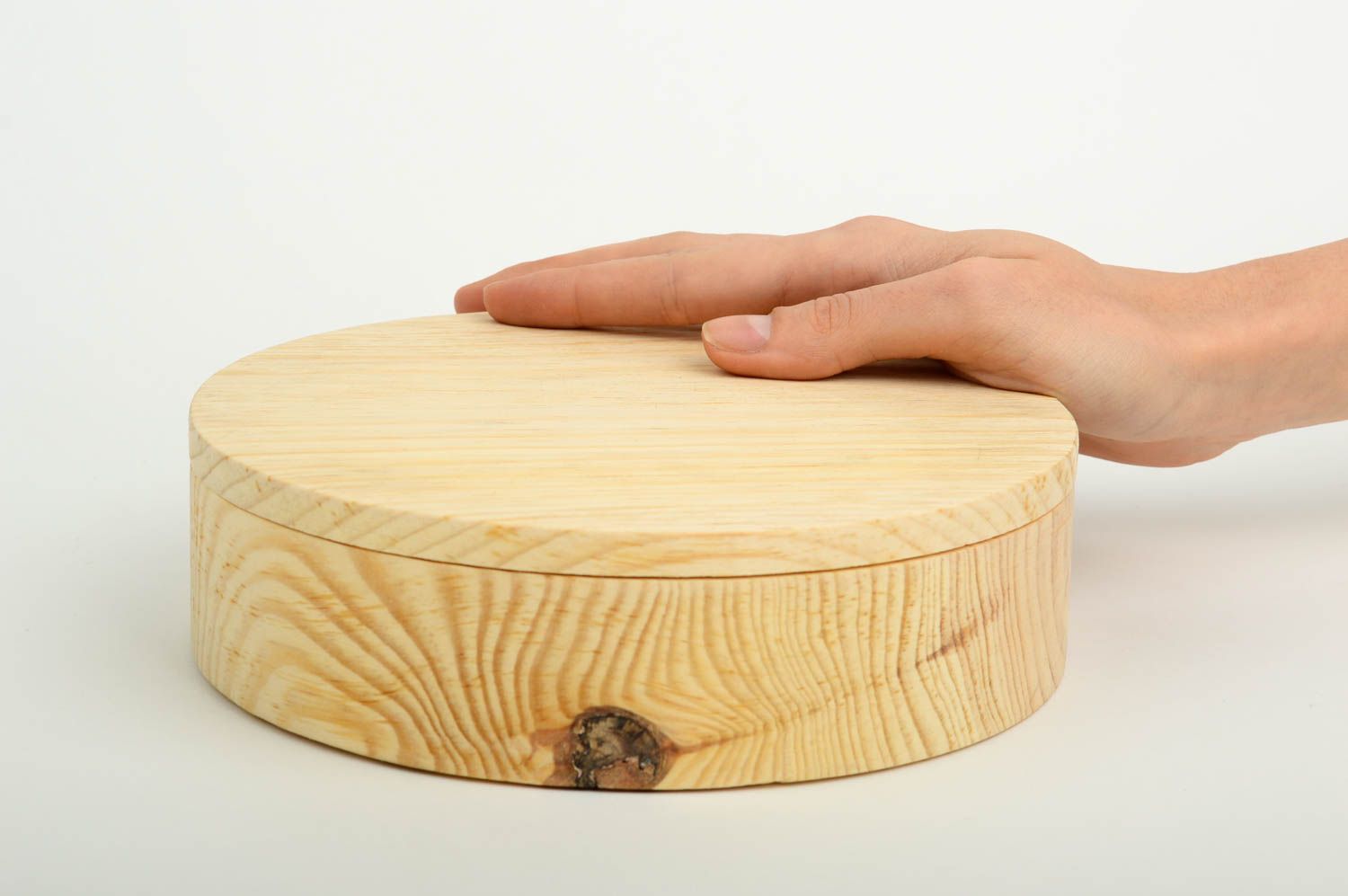 Boîte à bijoux faite main Coffret en bois à décorer rond Loisirs créatifs photo 2