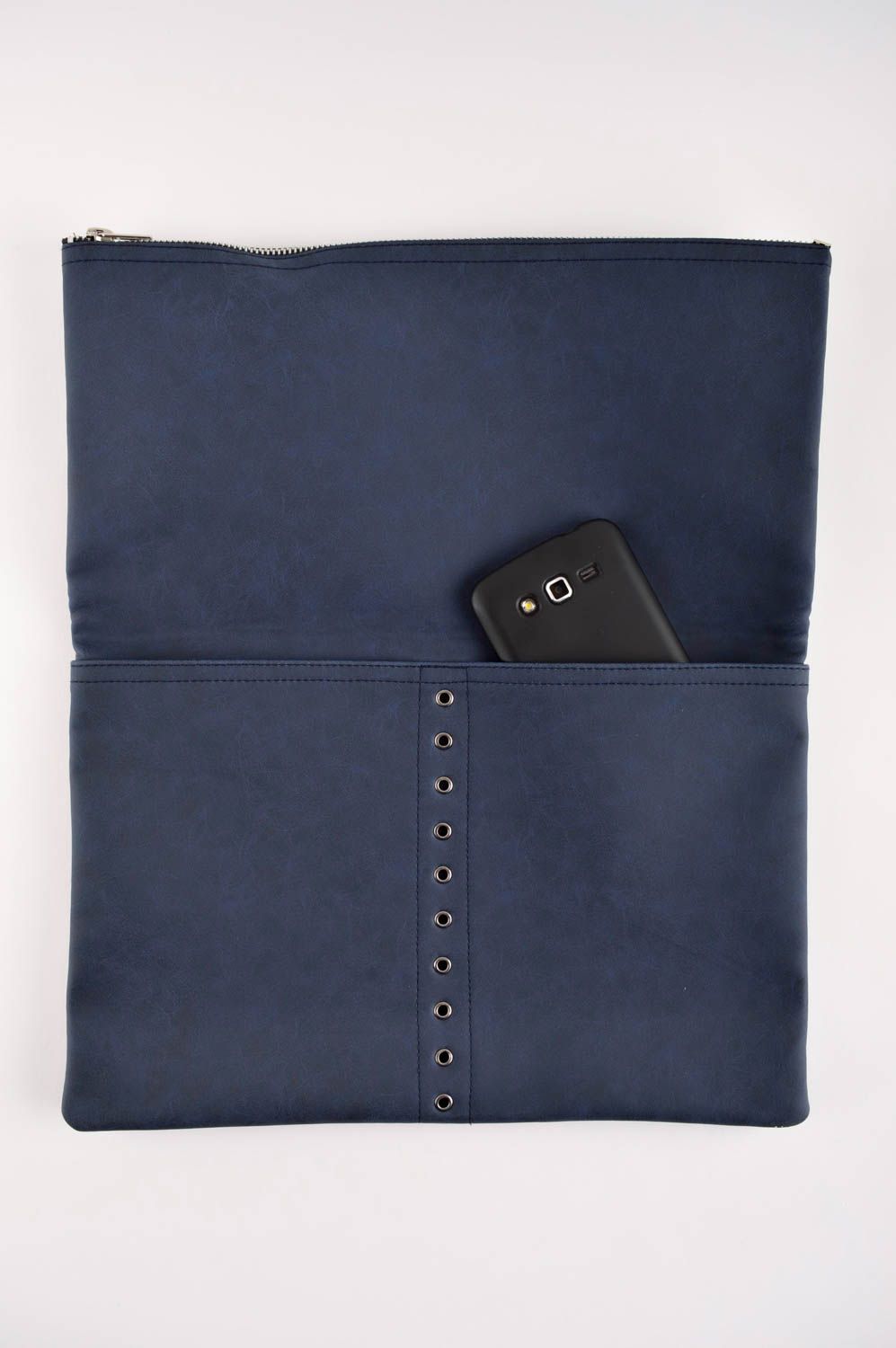 Bolso de mano azul clutch cartera hecho a mano accesorio de moda elegante foto 2