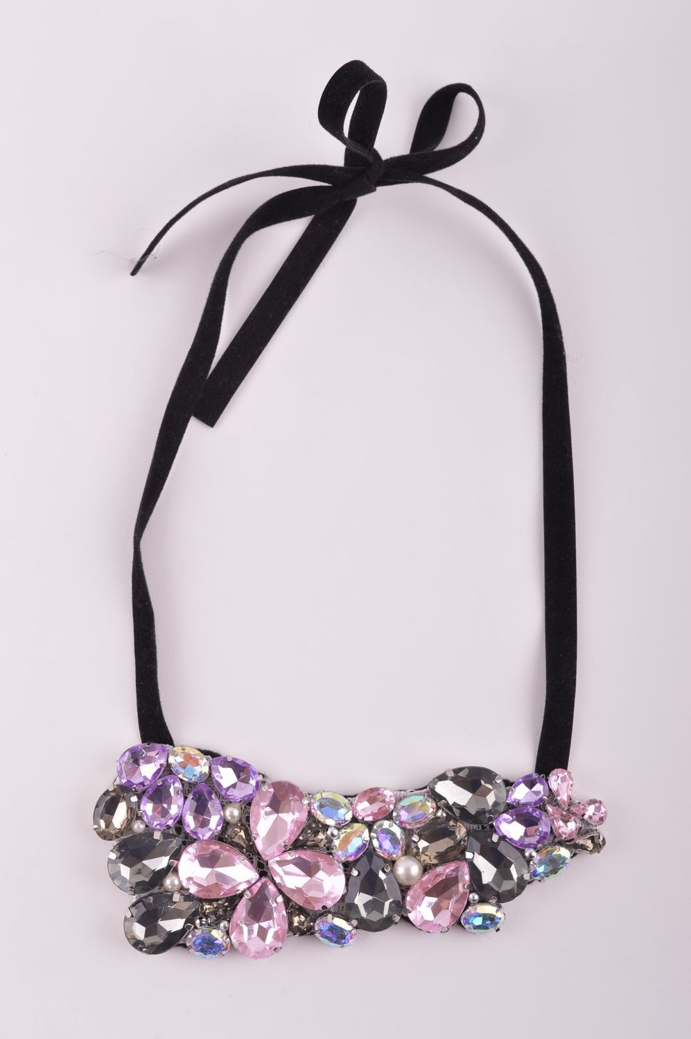 Collier strass perles fantaisie Bijou fait main design insolite Accessoire femme photo 2