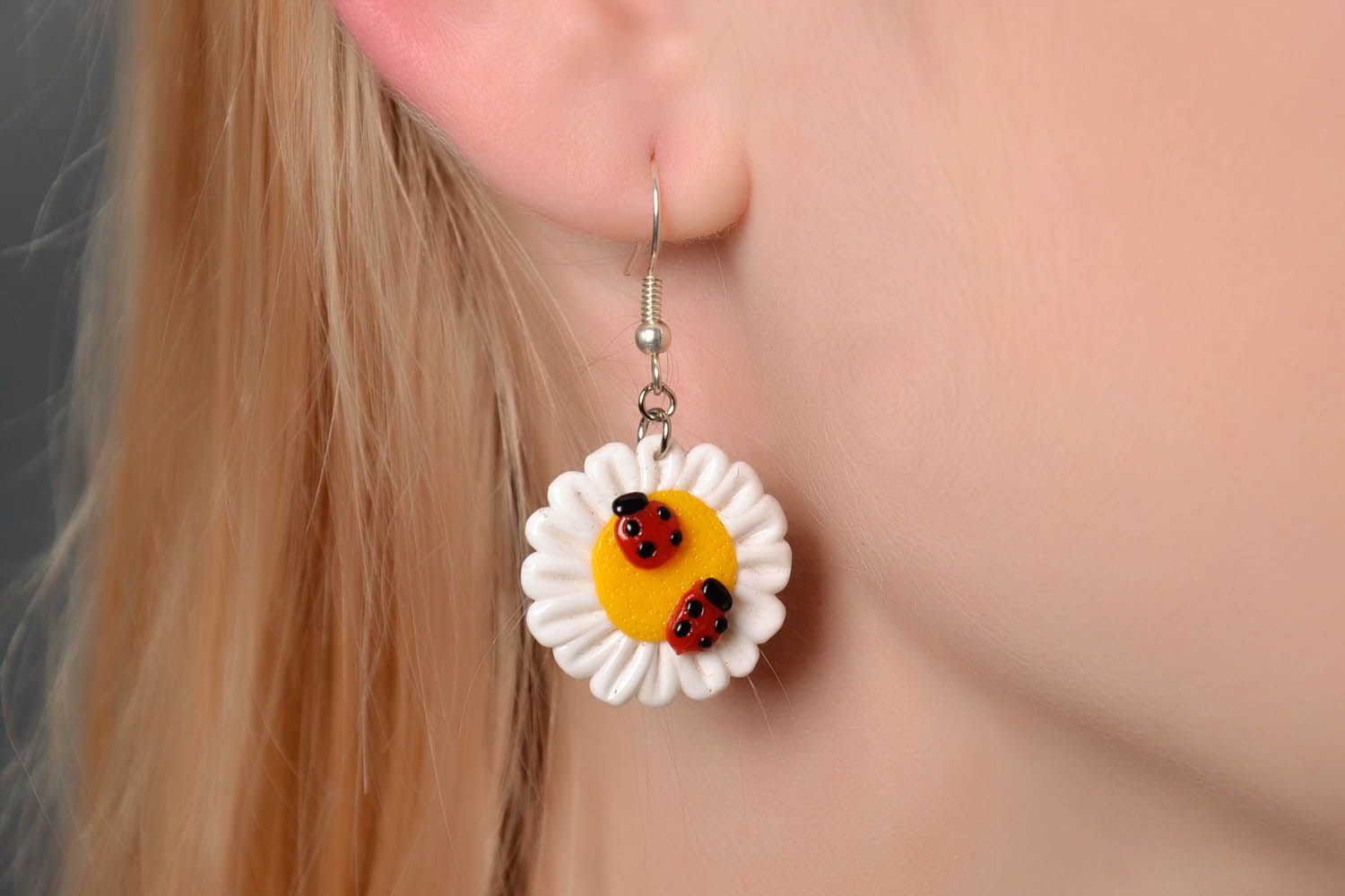 Beautiful earrings made of polymer clay photo 4
