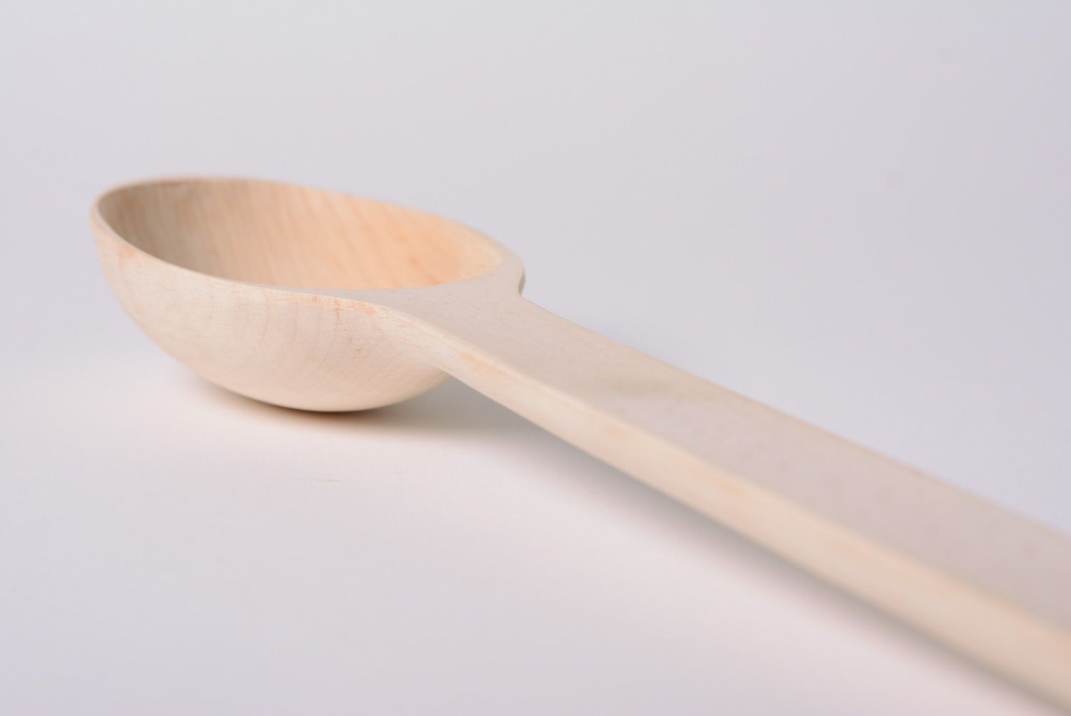 Handmade light wooden cooking spoon with long handle present for housewife photo 4
