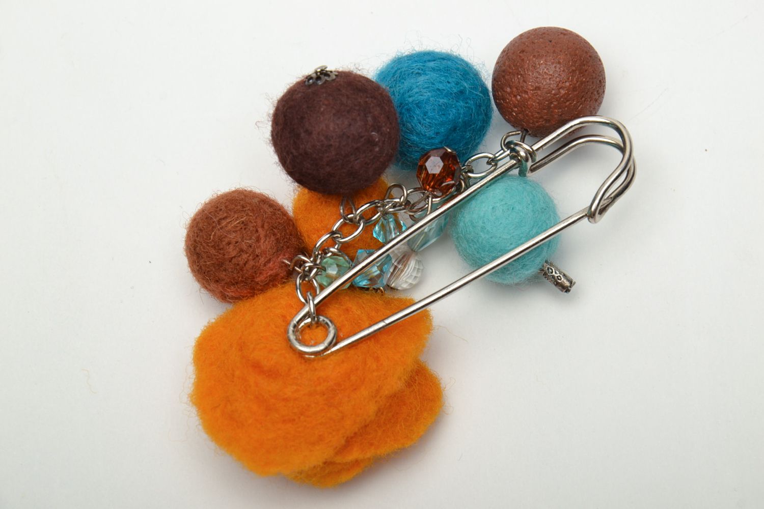 Felted wool pin brooch  photo 5