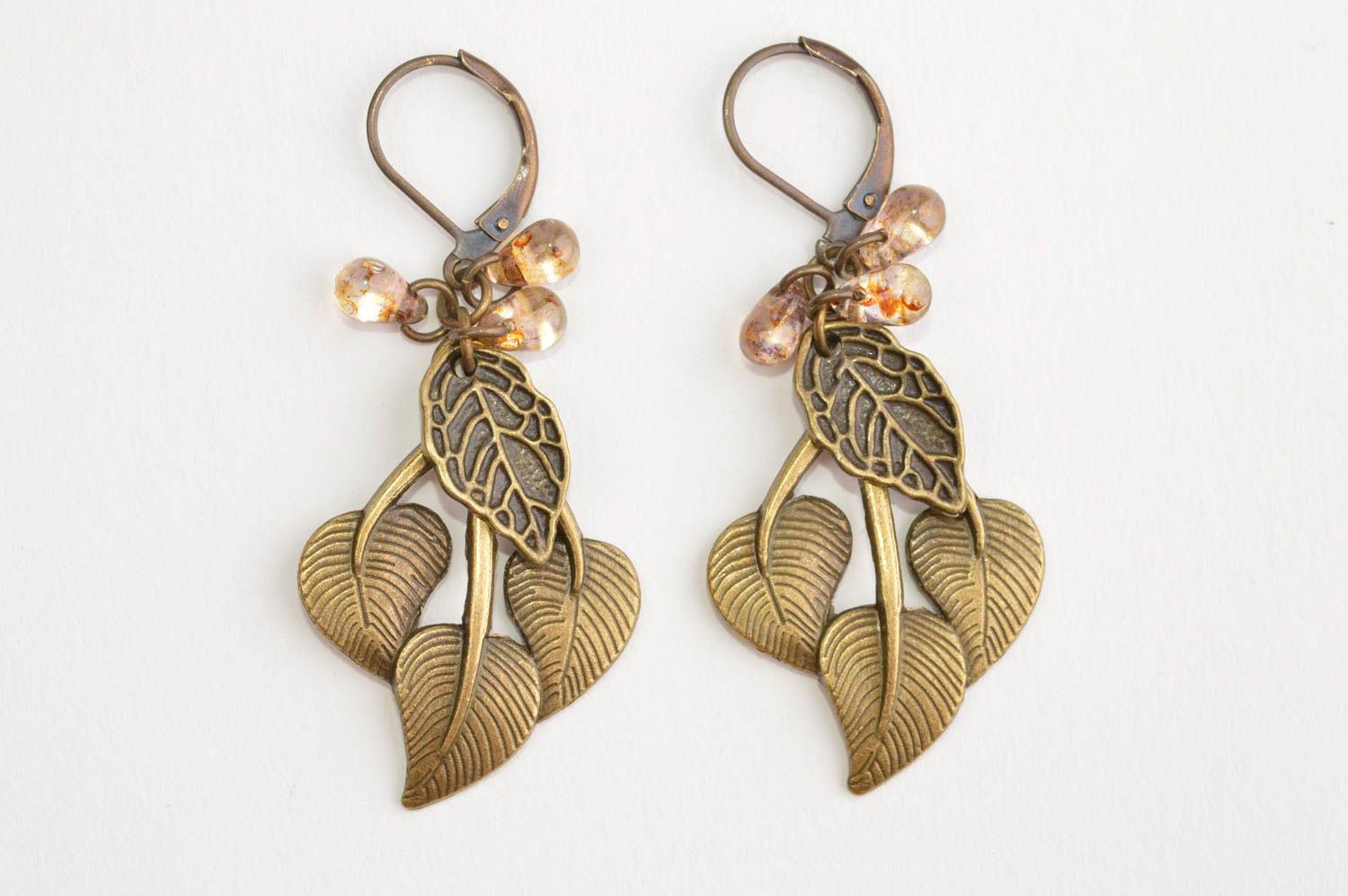 Handmade crystal earrings metal earrings with charms long earrings for women photo 2