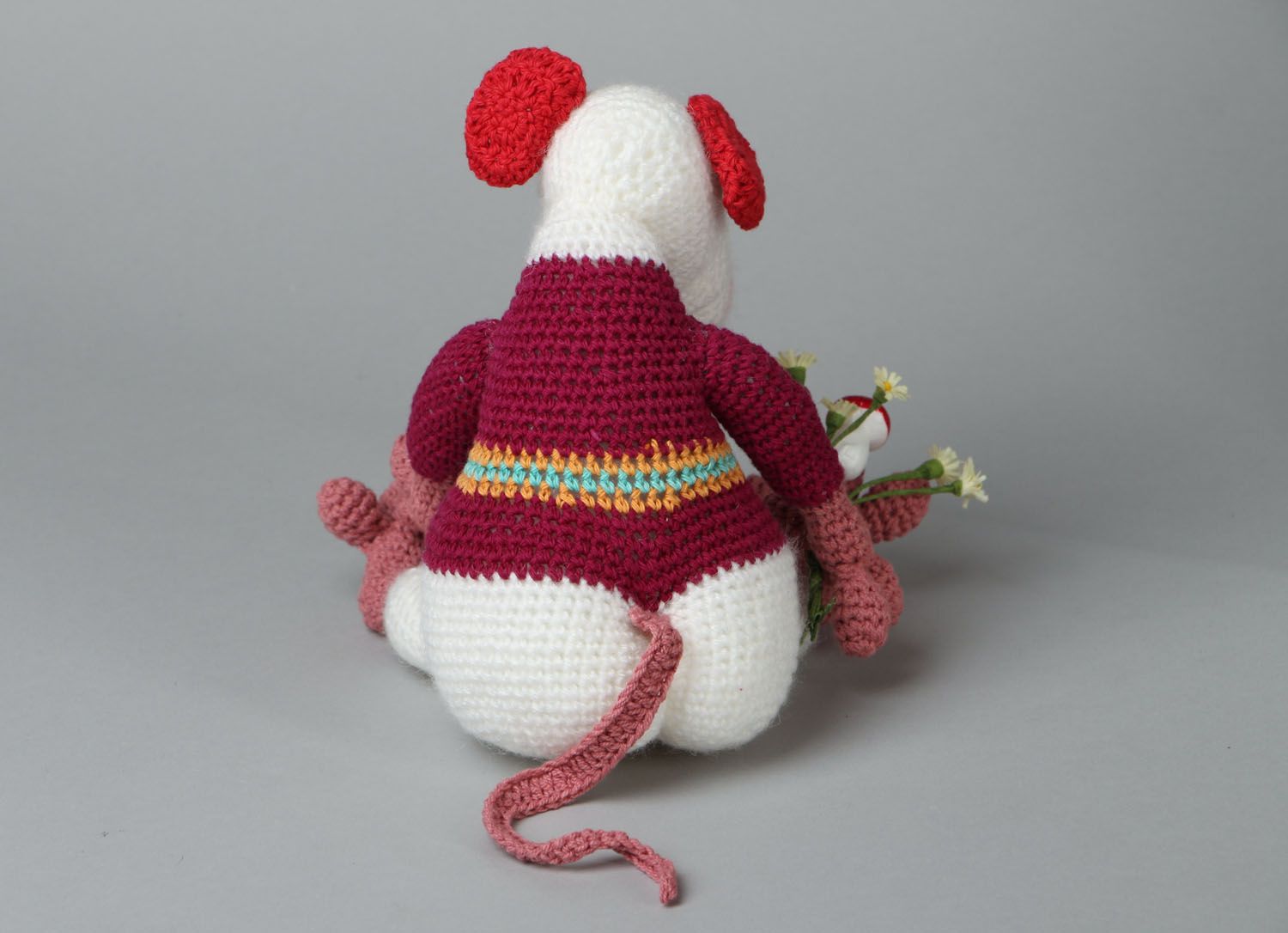Jouet en tricot au crochet souris fait main photo 3