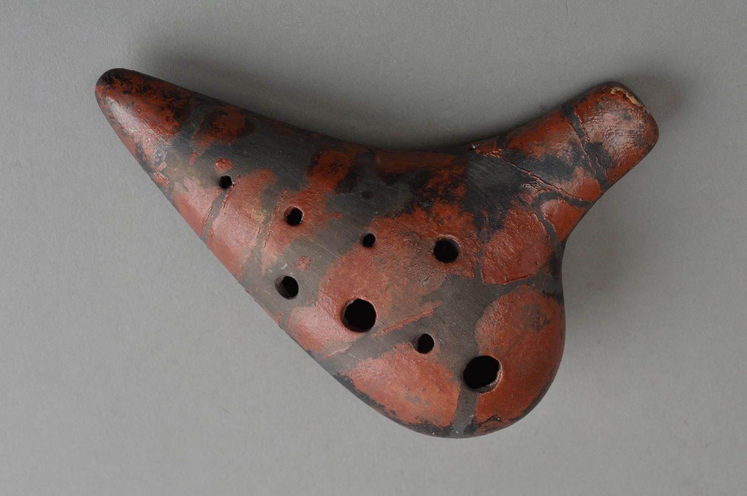 Originelle handmade Okarina aus Ton mit acht Löchern Volksmusikinstrument foto 2