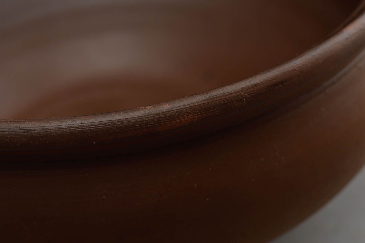 Assiette à soupe céramique avec 2 anses style écologique marron faite main photo 5