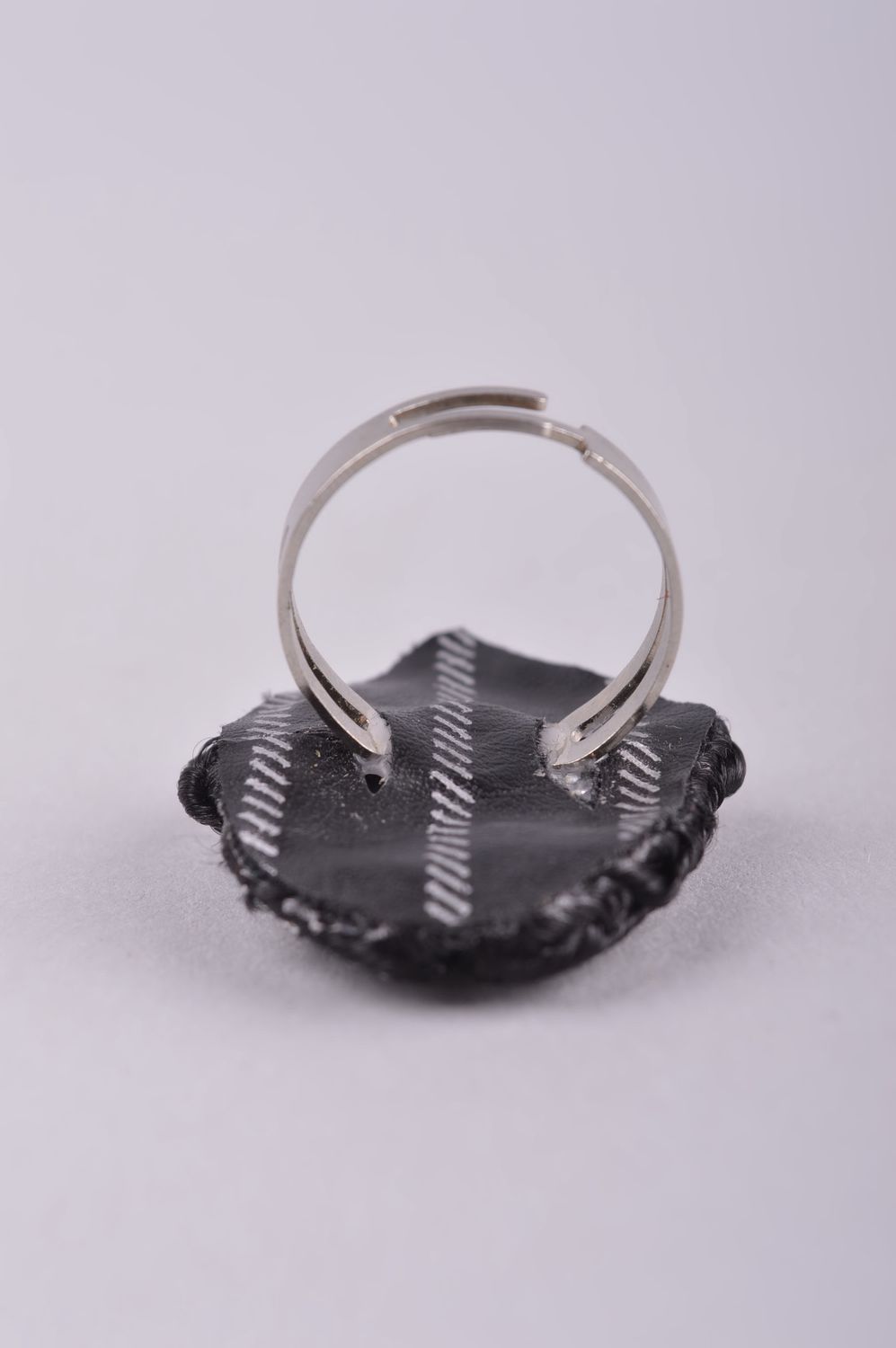 Кольцо ручной работы сутажное украшение модное кольцо с большим стразом фото 5