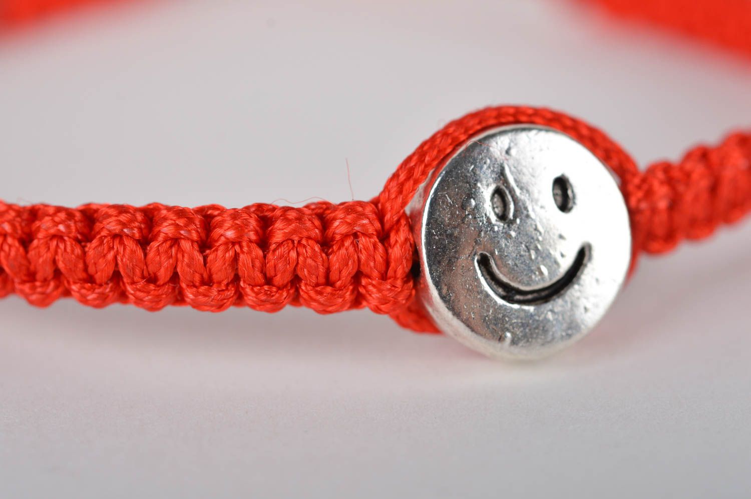 Pulsera de hilo hecha a mano regalo original pulsera con cuentas Cara sonriente foto 4