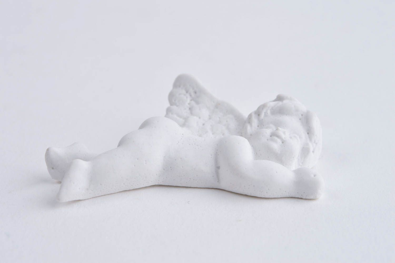 Handmade Rohling zum Bemalen Deko Figur kleine Skulptur aus Gips weißer Engel foto 2