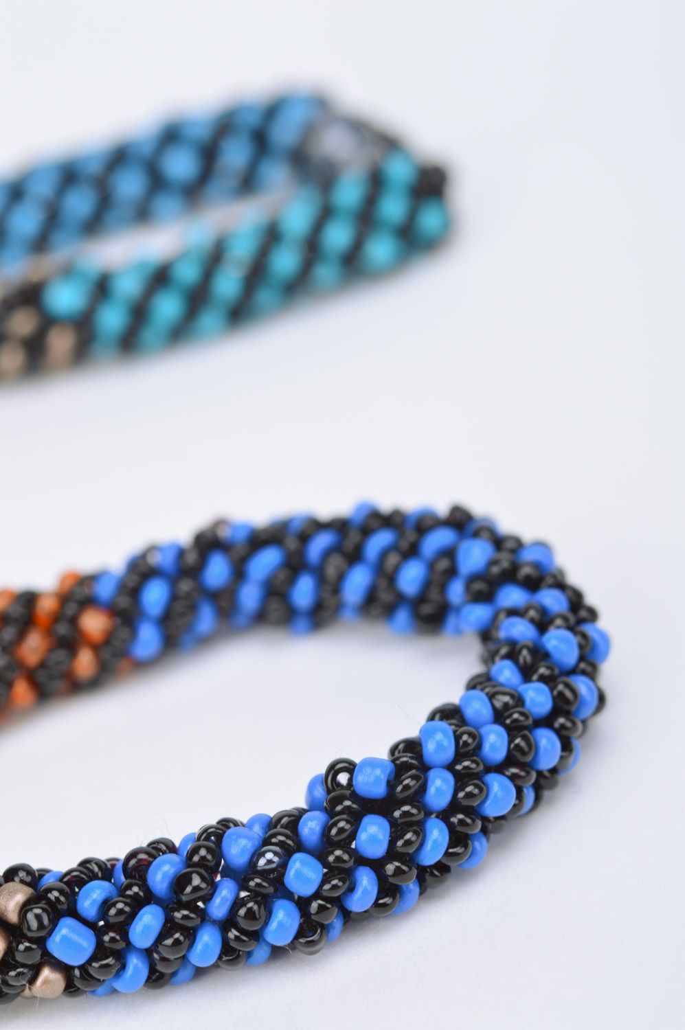 Handmade designer colorful beaded cord necklace Savanna for elegant ladies photo 4