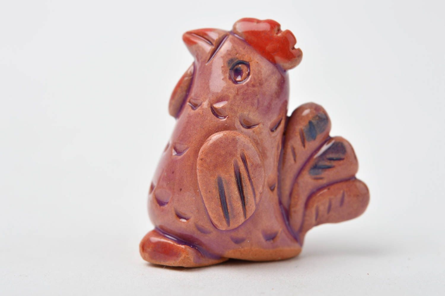 Статуэтка животного курочки ручной работы статуэтка для декора фигурка из глины фото 3