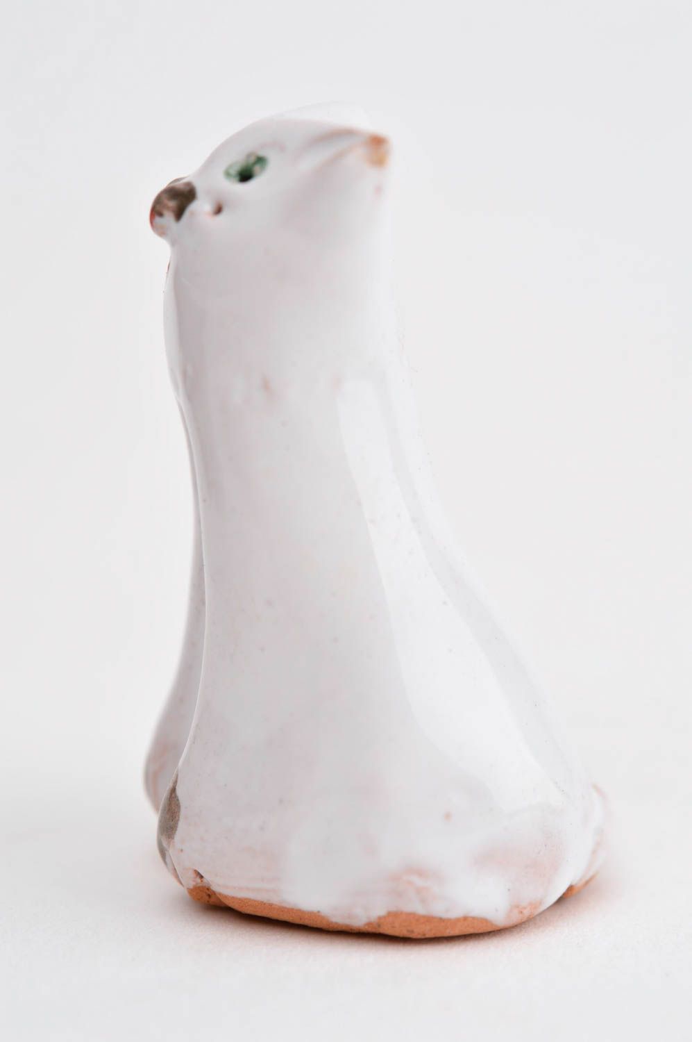 Фигурка ручной работы коллекционная фигурка статуэтка для декора белый кот фото 8
