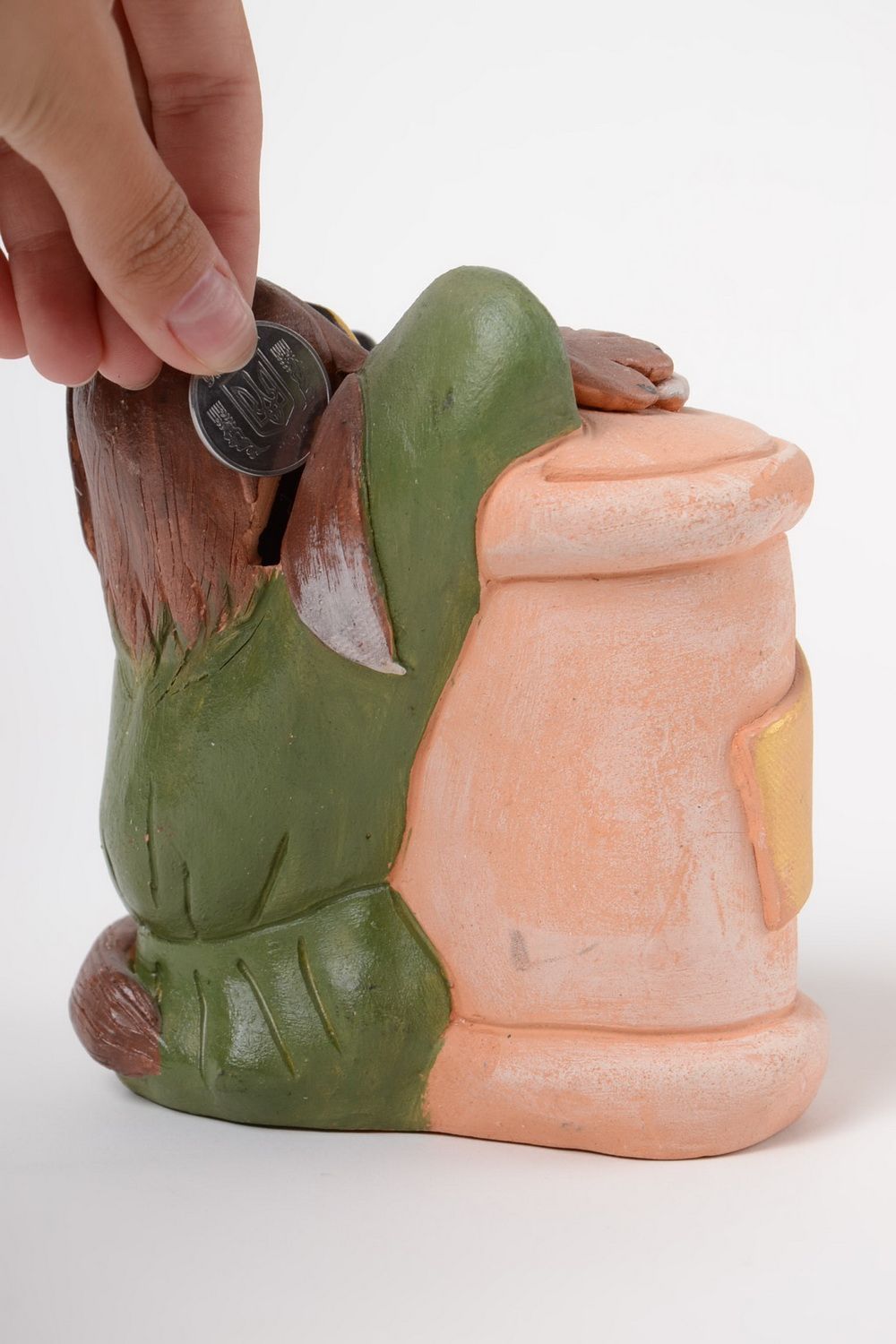 Alcancía de cerámica hecha a mano hucha personalizada regalo original para niños foto 3