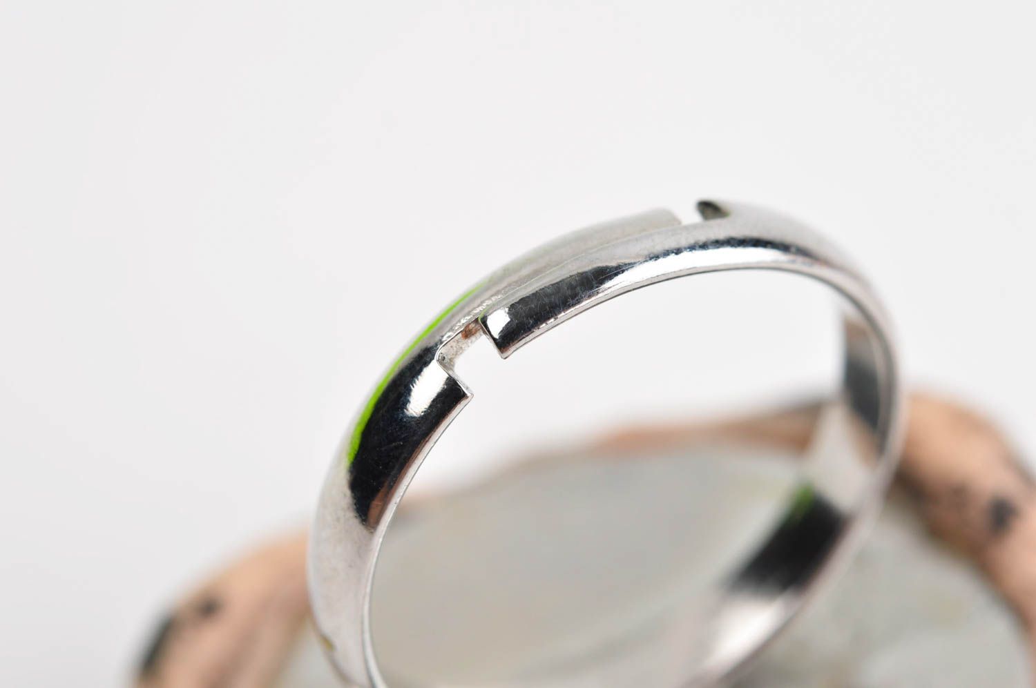 Кольцо ручной работы бижутерия из полимерной глины коричневая красивый перстень фото 4