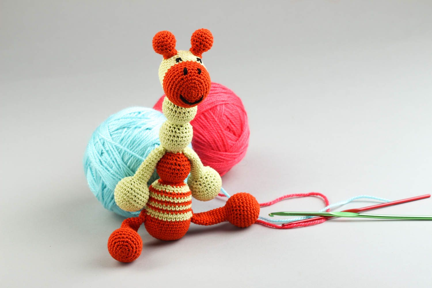 Handmade rattle crocheted soft toys for babies toy or new born babies photo 1