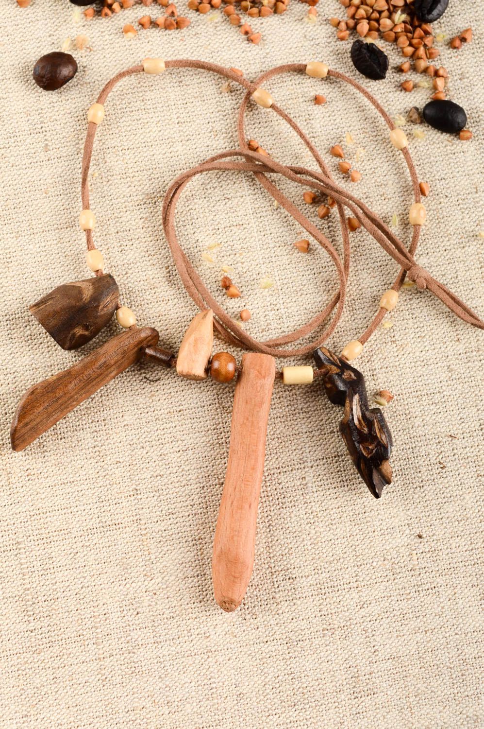 Unusual handmade pendant wood craft wooden pendant fashion accessories photo 1