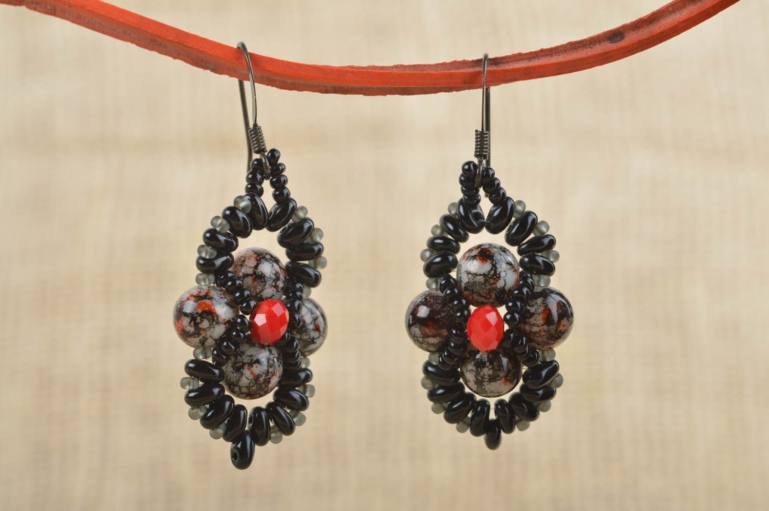 Stylish earrings with charms unusual designer earrings handmade jewelry photo 1