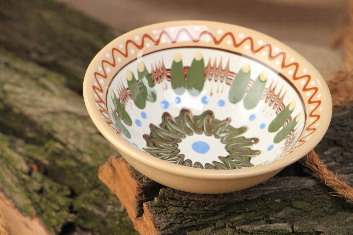 5 6 oz bright design ceramic morning cereal bowl ethnic kitchenware 0,44 lb photo 1