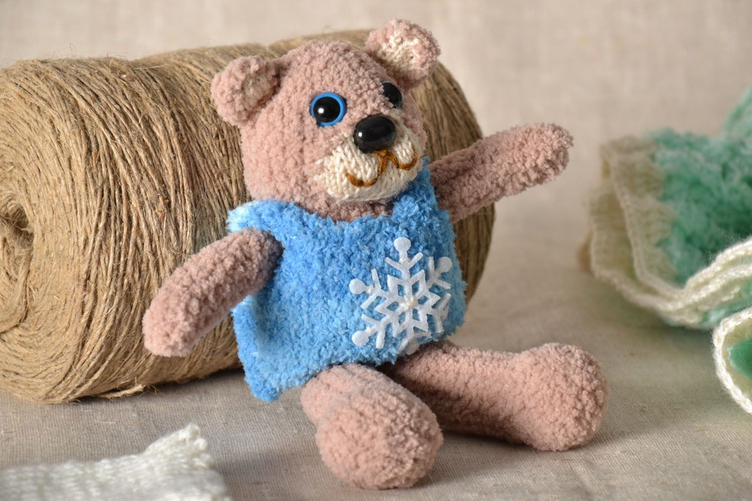 Children's knitted toy Bear photo 1