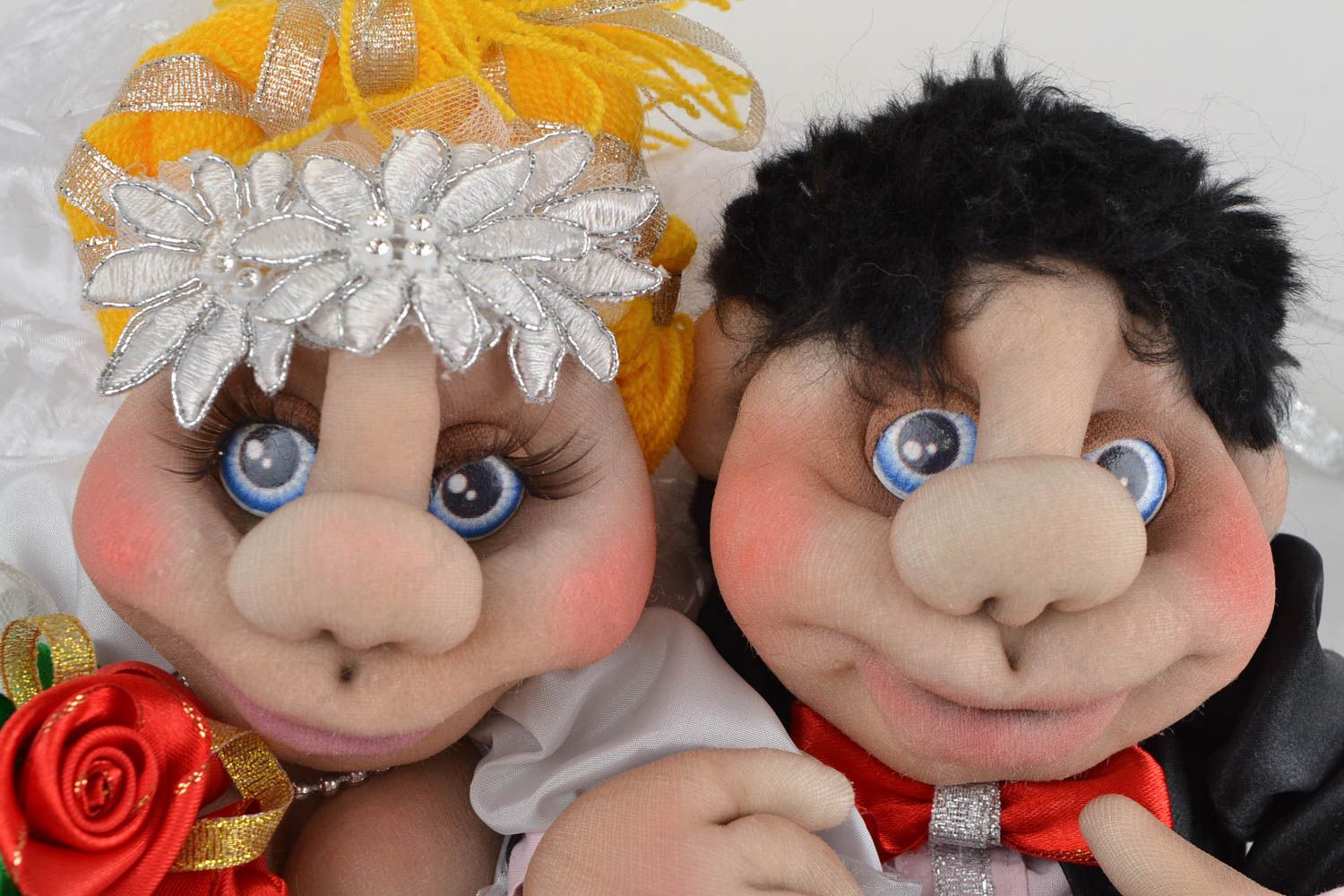 Handmade Spielzeug Puppen Braut und Bräutigam für Tisch Deko oder Kinder Spiele foto 3