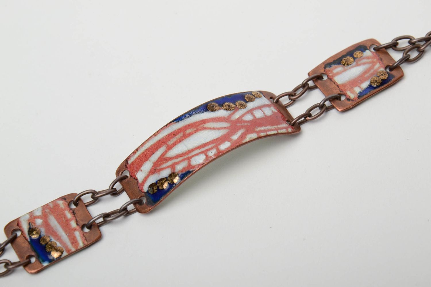 Handgemachtes Armband mit Bemalung aus Kupfer foto 4