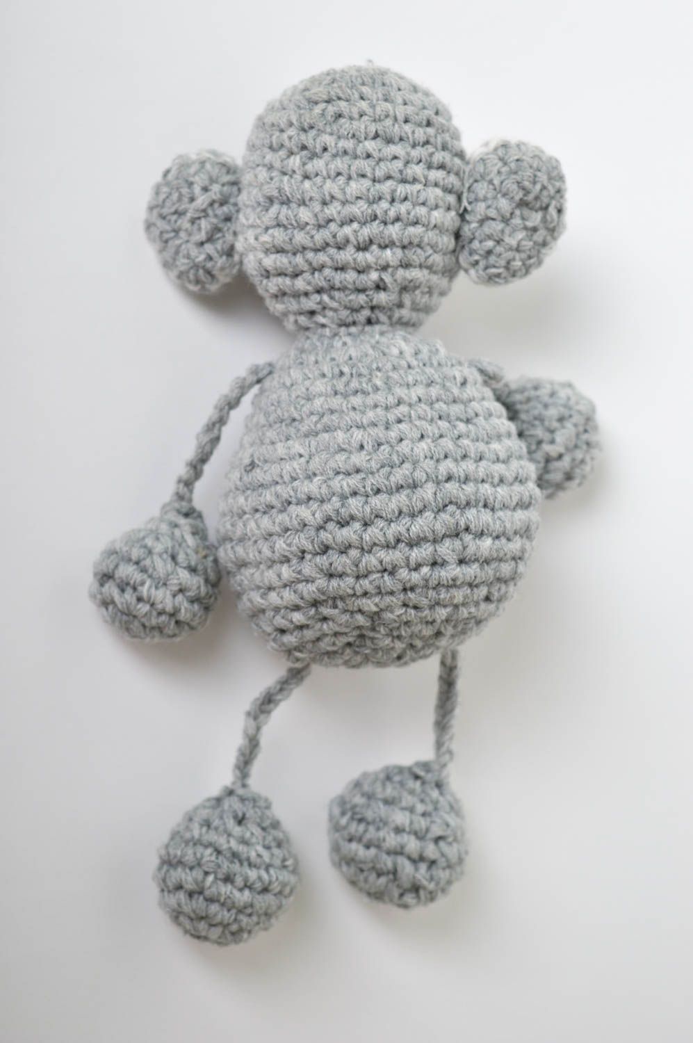 Animalito tejido a crochet juguete artesanal peluche original mono gris foto 4