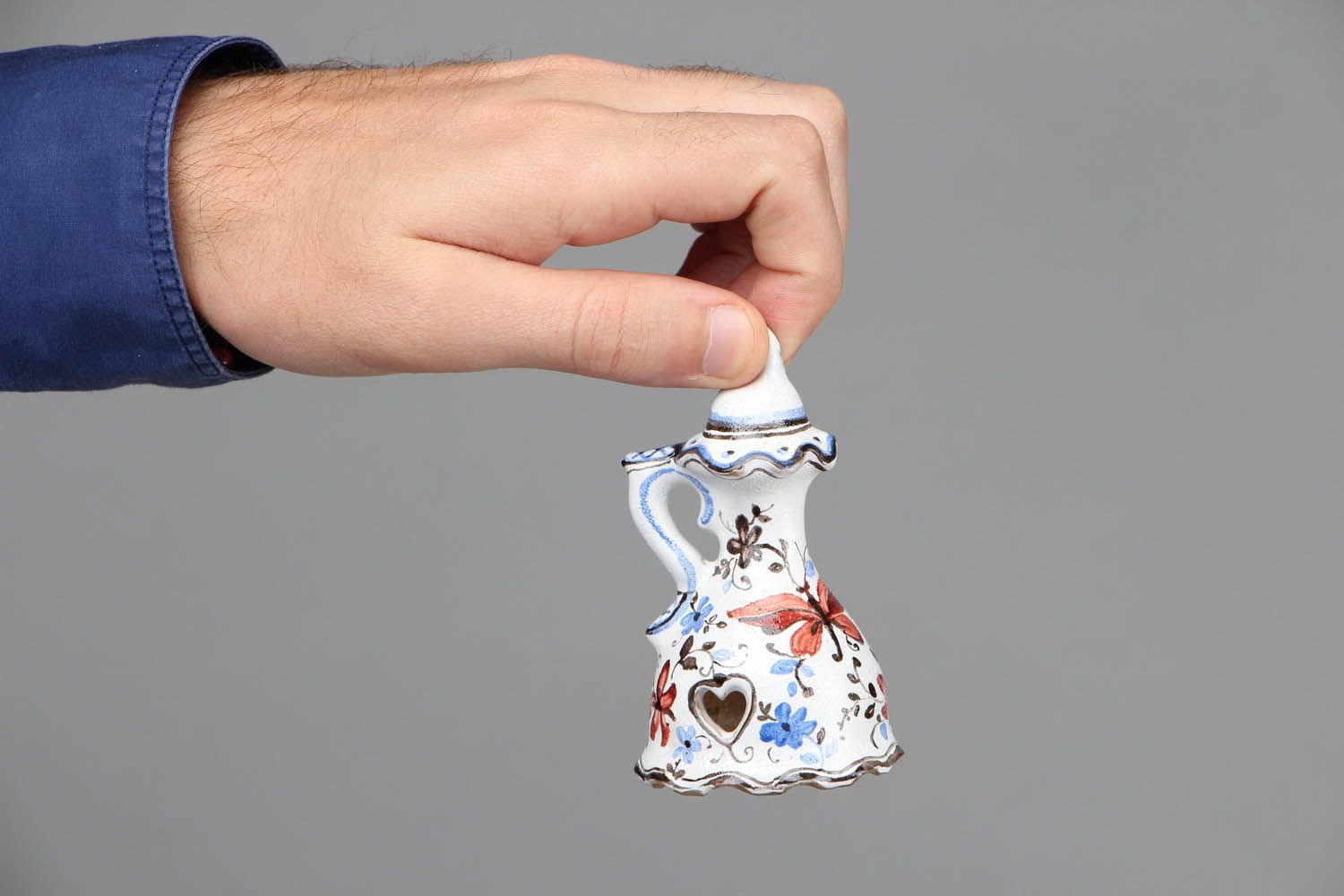 Dekoratives handgemachtes Glöckchen aus Keramik Teekanne foto 4