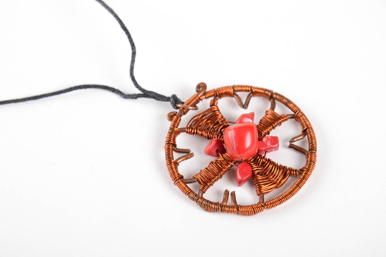Handmade pendant metal jewelry gift ideas unusual accessory copper accessory photo 3