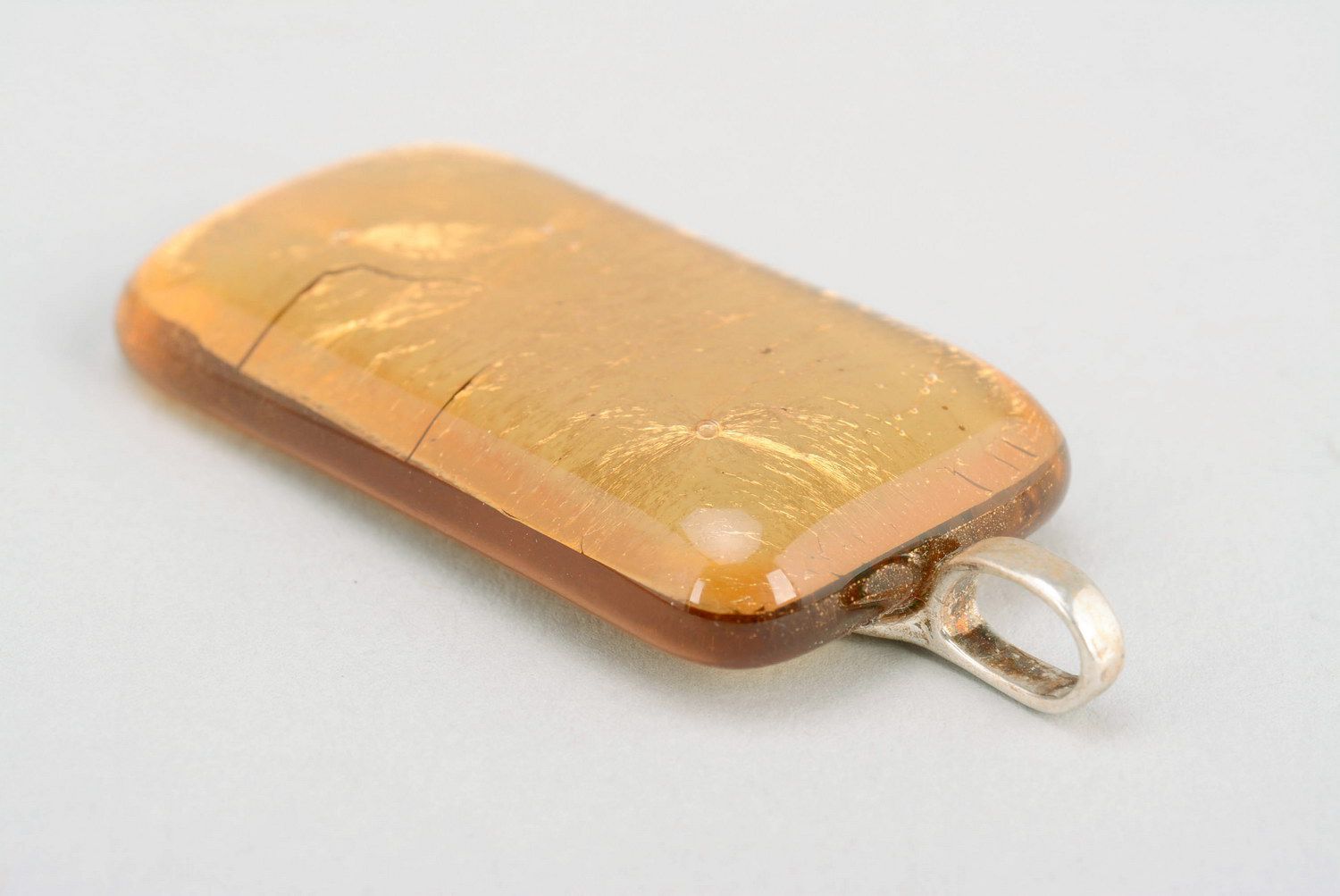 Pendentif fait main réalisé en verre Lingot d'or  photo 4