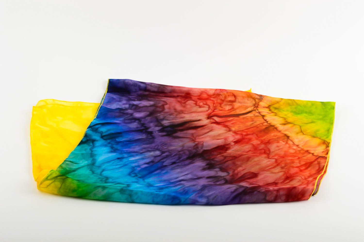 Шарф ручной работы женский шарф батик расписной шарф разноцветный красивый фото 5