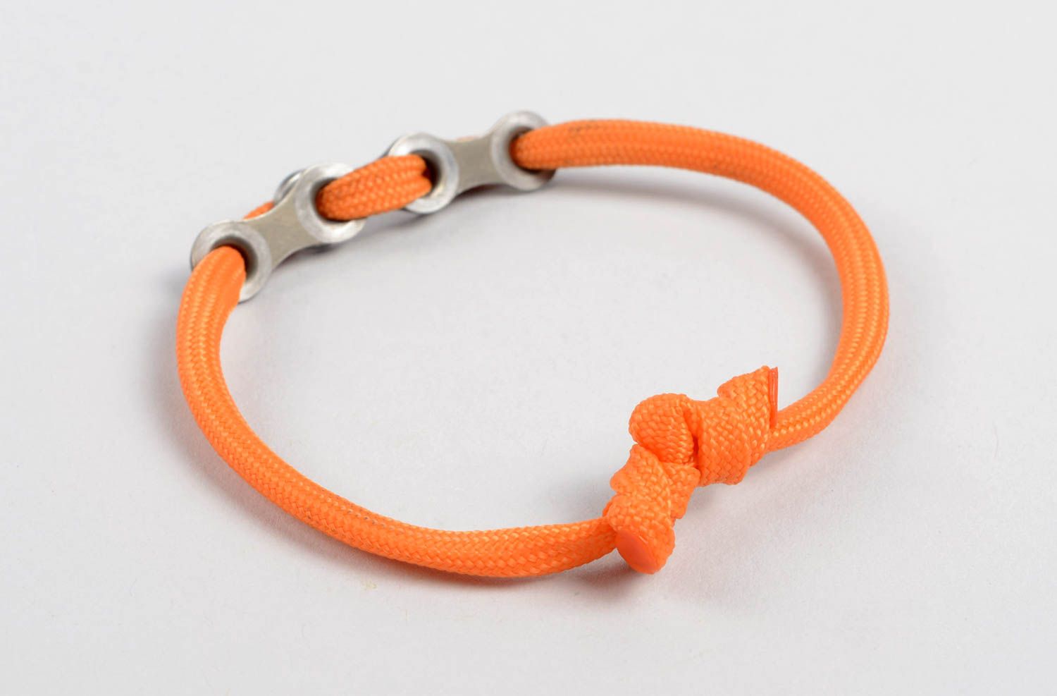 Bracelet paracorde Bijou fait orange fin textile Accessoire femme homme photo 1