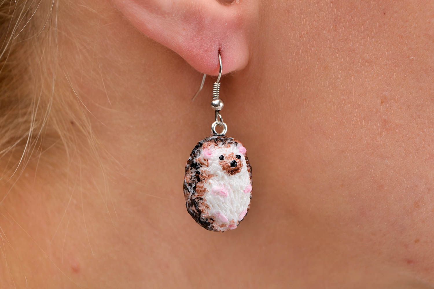 Plastic earrings with charms handmade earrings made of polymer clay cute earrings photo 2