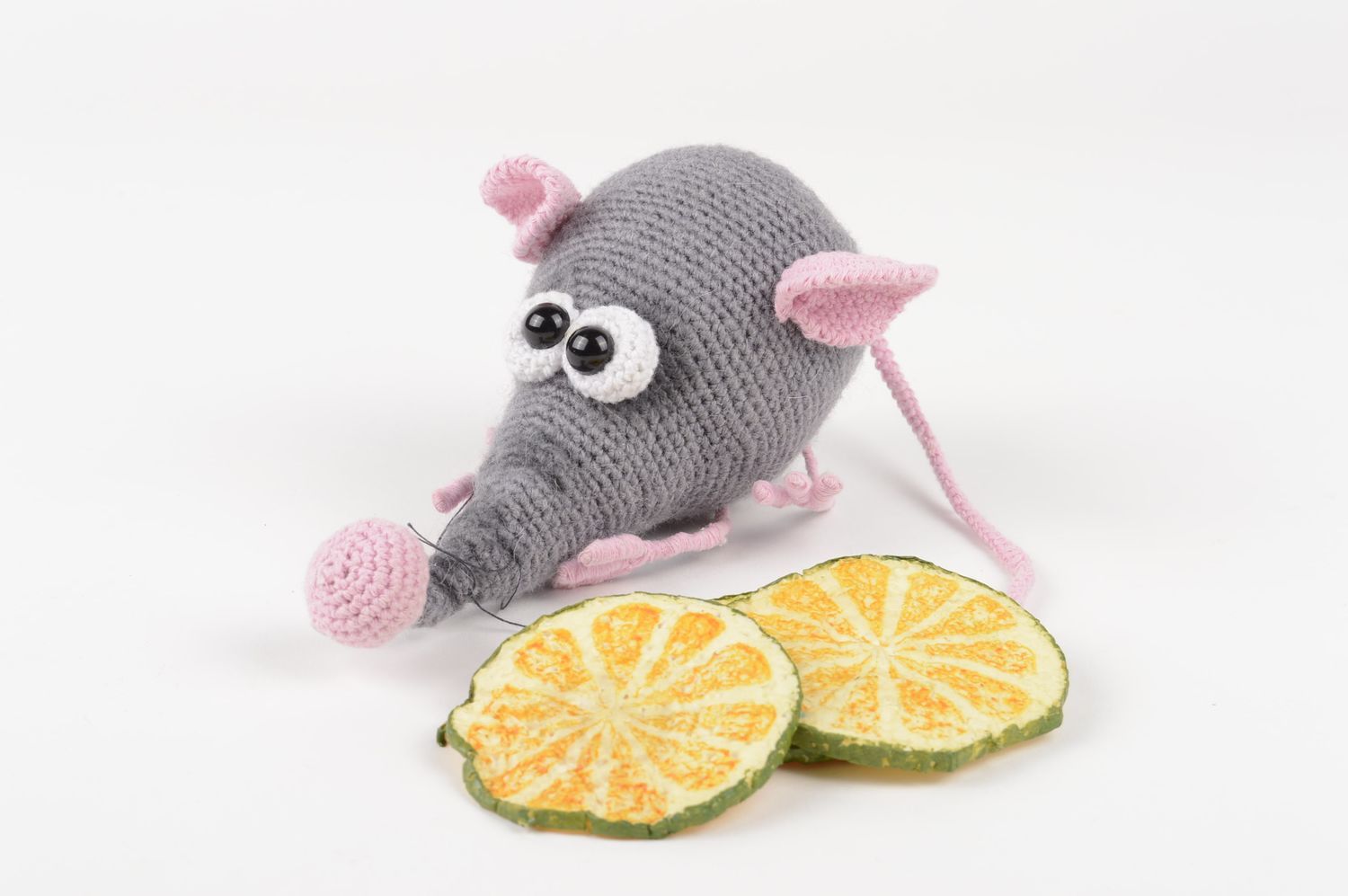 Handgemachtes Stoff Kuscheltier Maus Spielzeug in Grau Geschenk für Kinder schön foto 1