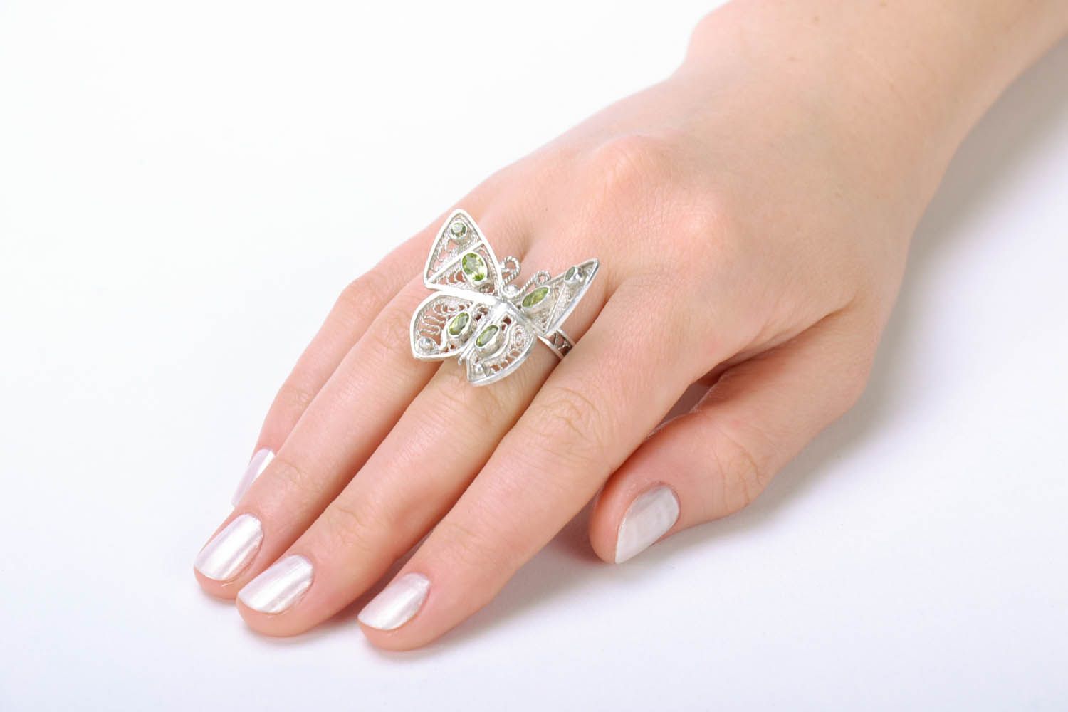 Homemade silver ring Butterfly photo 5