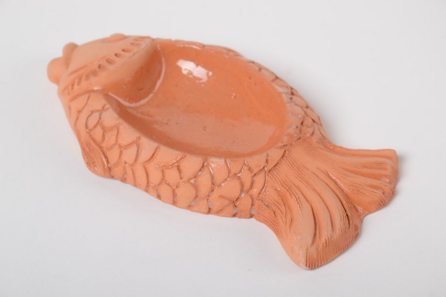 Keramik Untersetzer Fisch aus Ton handmade für Kleinigkeiten künstlerisch foto 2