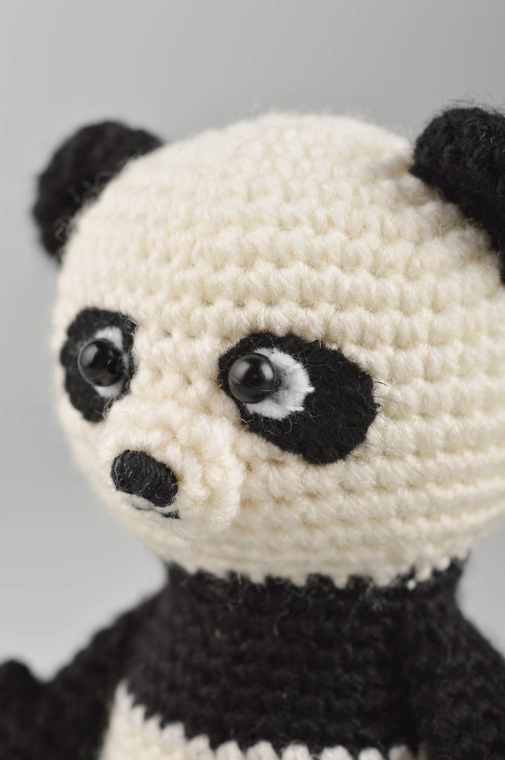 Handmade crocheted toy baby soft toy crocheted panda toy design crocheted toy   photo 4