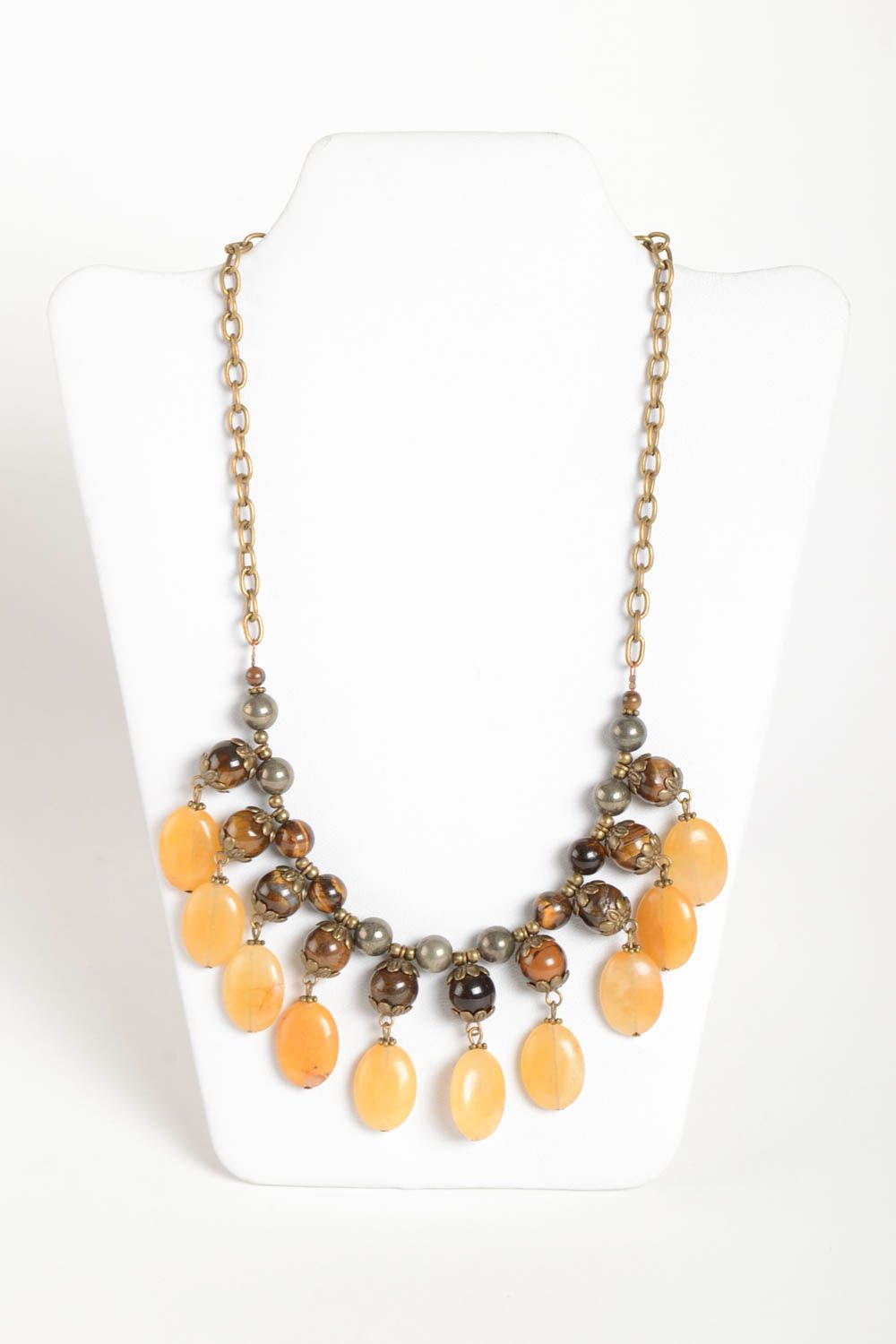 Handmade brown designer necklace elegant elite jewelry necklace for present photo 2