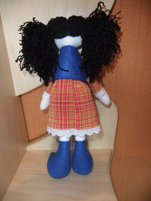 Beautiful homemade designer fabric soft doll for children and interior decor Viktoria photo 3