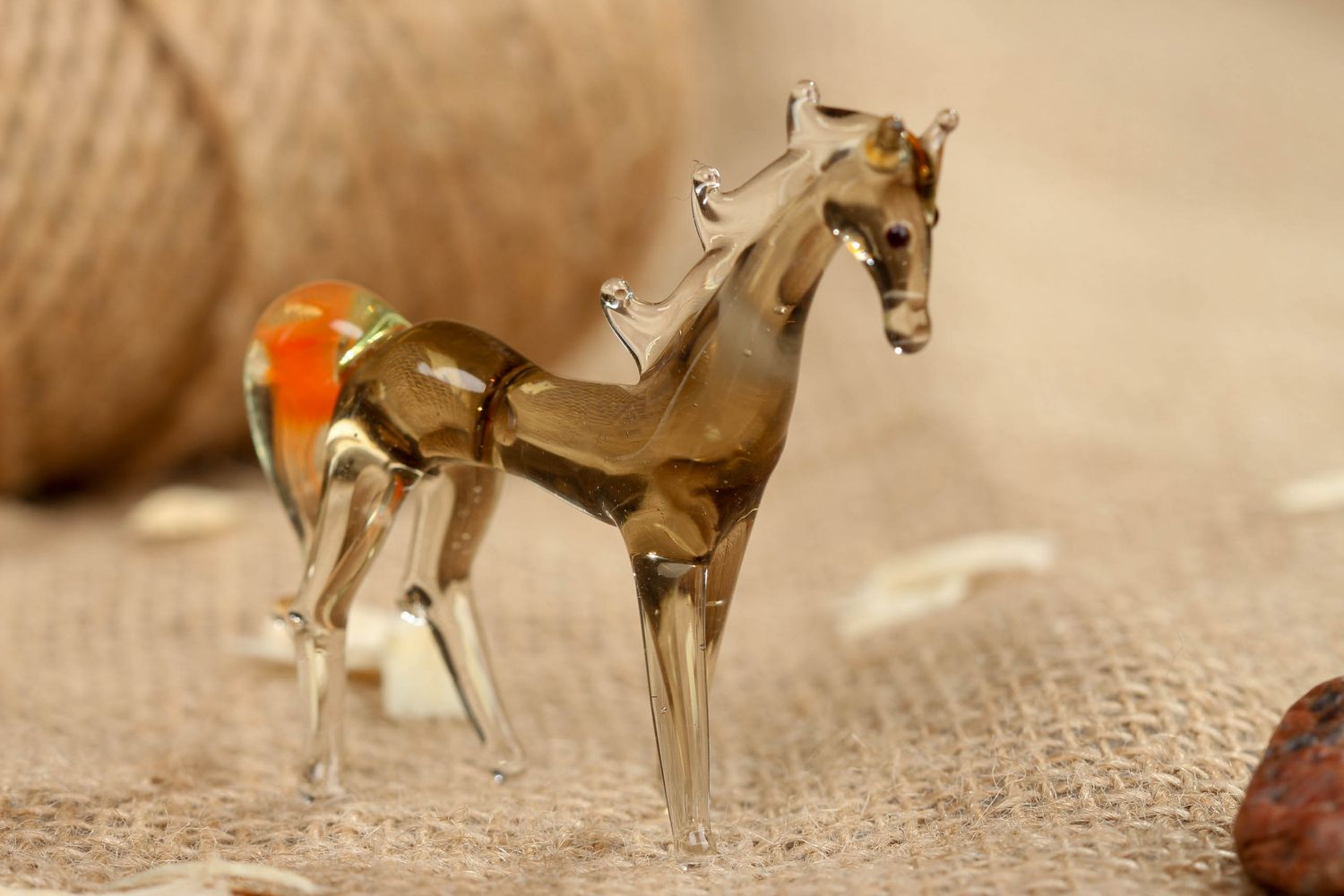 Miniatur Figur Pferd aus Glas foto 5