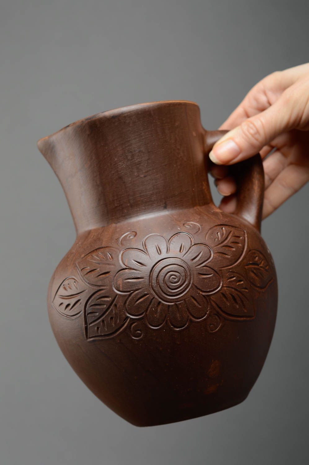 Set von keramischen Tassen handmade in der Röstentechnik mit Hilfe von Milch Kanne von 1.5 l und 6 Tassen von 30 ml foto 1