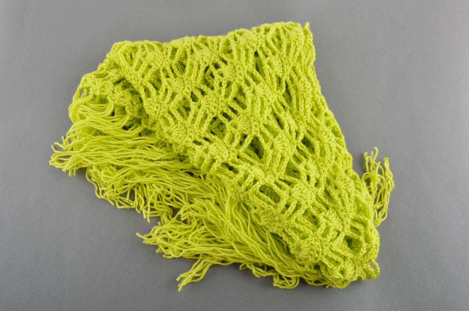 Handmade female scarf unusual crocheted shawl stylish crocheted clothes photo 1