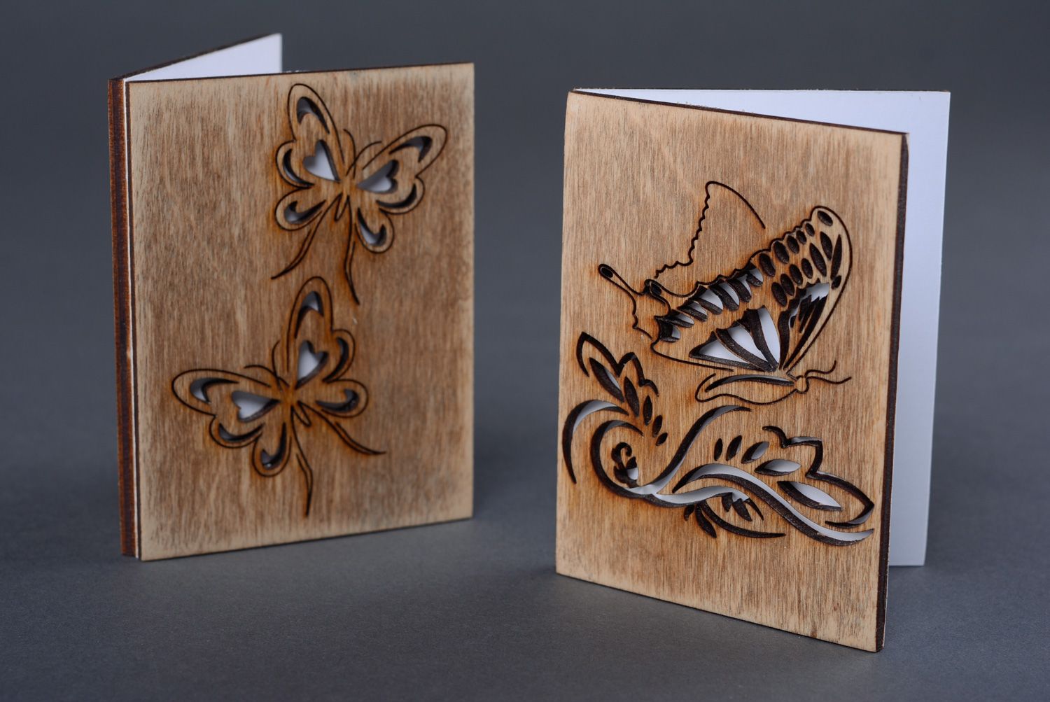 Plywood greeting card made using milling and laser engraving photo 5