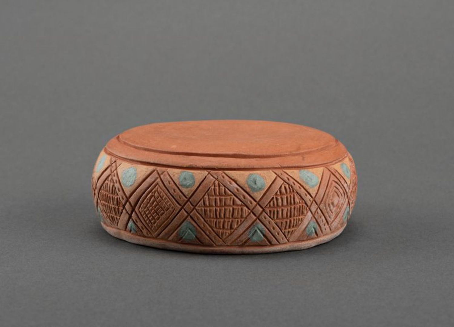 Cinzeiro de cerâmica étnico foto 4