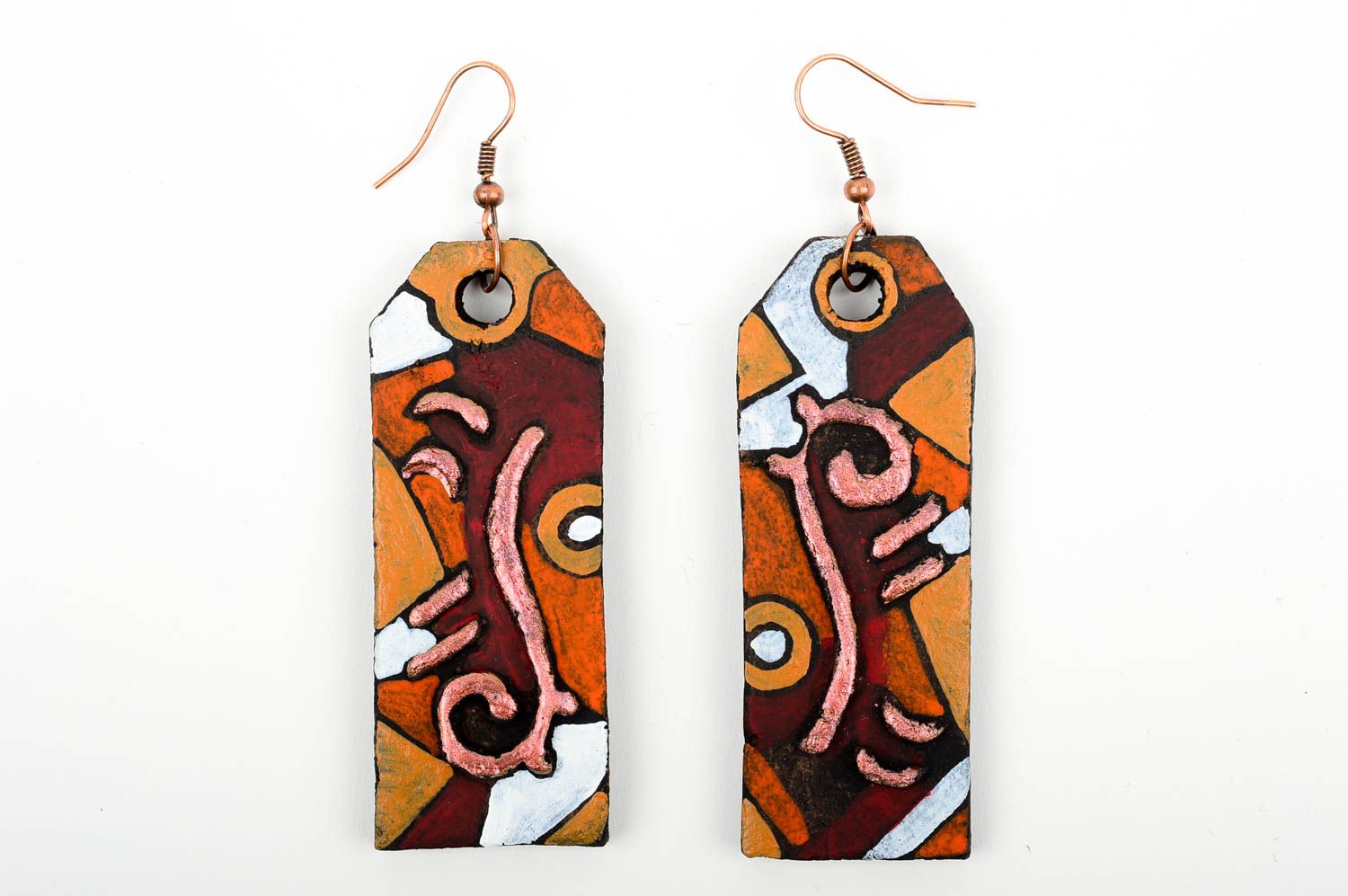 Handmade Modeschmuck Ohrringe aus Ton Designer Schmuck Accessoire für Frauen foto 4