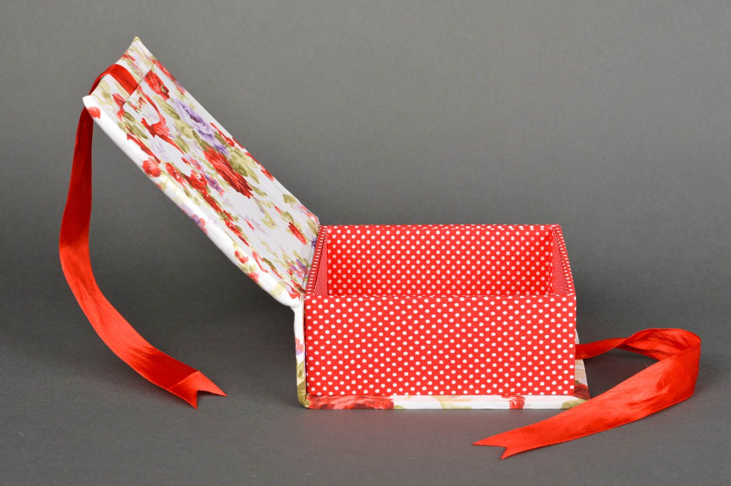 Handmade rote Schatulle aus Holz Schmuck Aufbewahrung Geschenk für Frauen schön foto 3