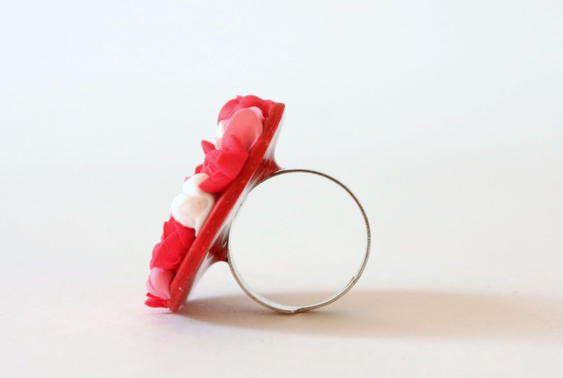 Handmade ring made ​​of polymer clay photo 3