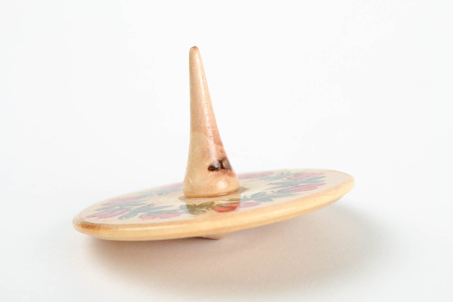 Jouet Toupie en bois fait main miniature original peint Cadeau pour enfant photo 5